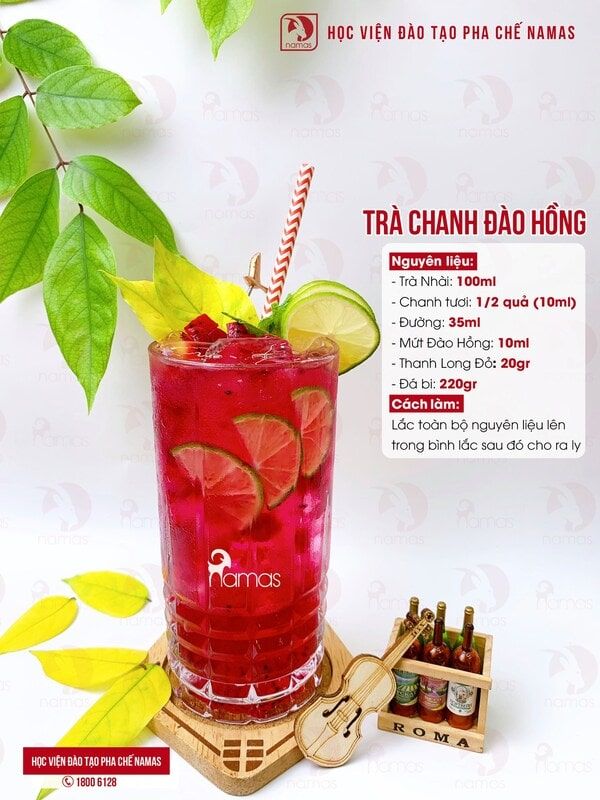 16 Công Thức Trà Trái Cây Giải Nhiệt Dễ Làm 13 tra-chanh-dao-hong