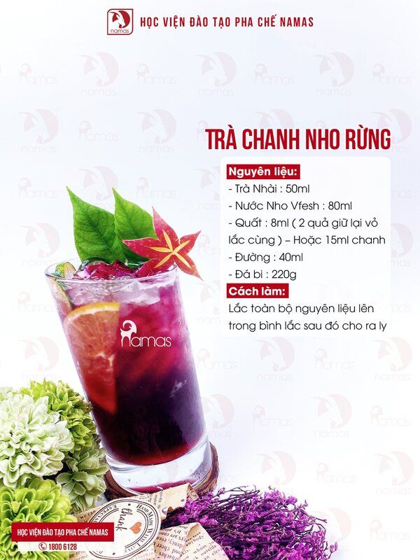 16 Công Thức Trà Trái Cây Giải Nhiệt Dễ Làm 8 tra-chanh-nho-rung