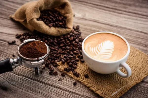Coffee Latte Art With Coffee Beans Large